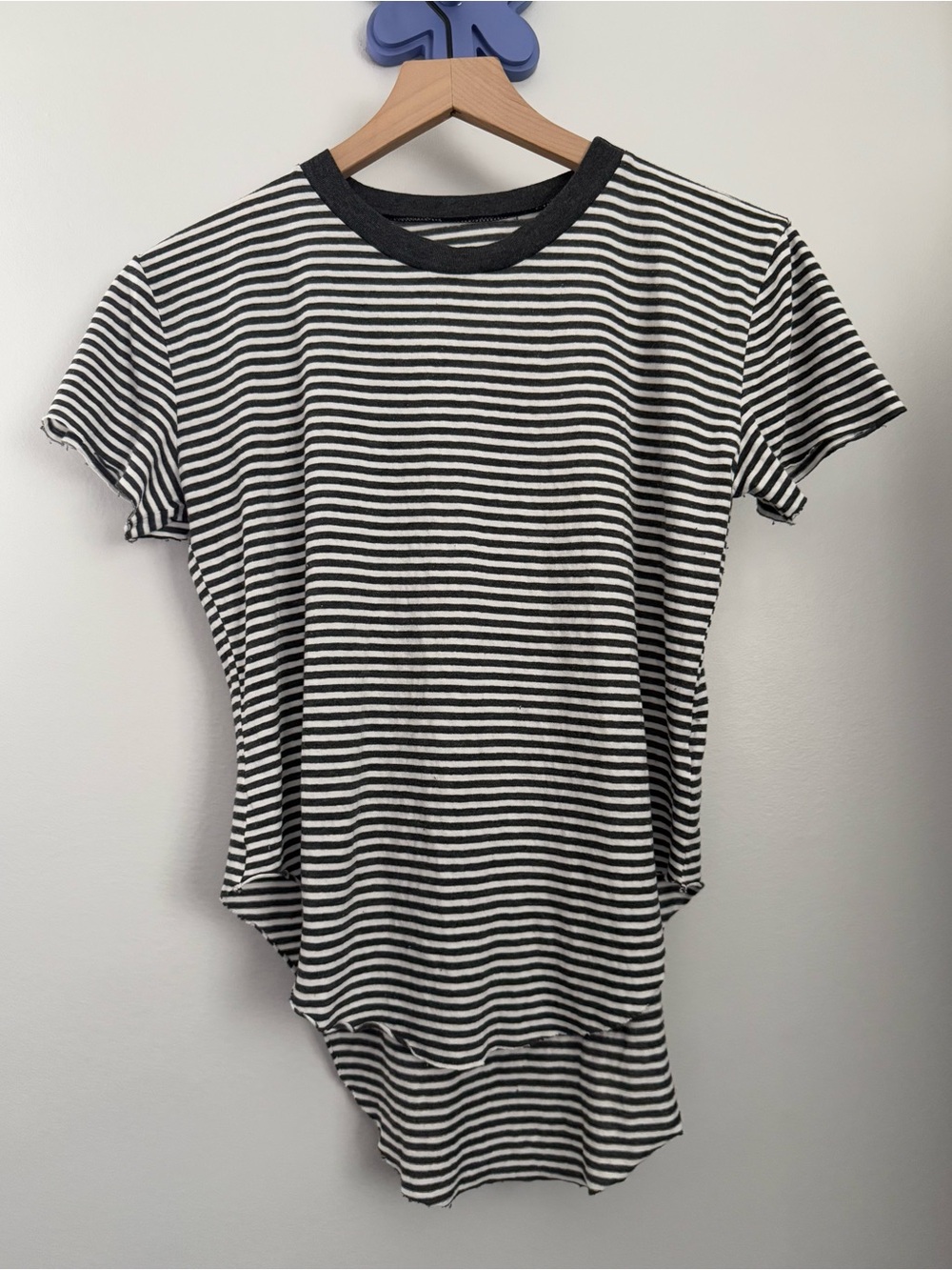 Frank & Eileen XS Theo Perfect Tee Grey White Tee Dolman Relaxed